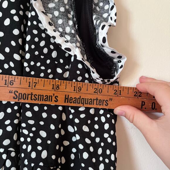 Andree by Unit Dance with me Polka Dot Ruffle Sleeve Dress Black Womens Size 3X - Picture 7 of 8